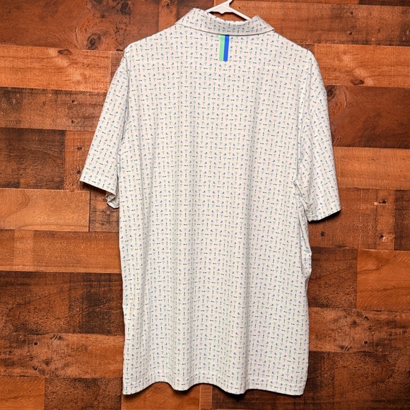 NEW NWOT Rhoback White Men's Hawaiian Golf Polo Palm Trees XL Extra Large - Picture 4 of 4